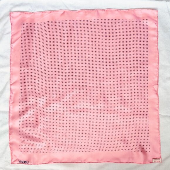 Liberty of London Pink & Blue Polka Dot Silk Twill Scarf with Hand Rolled Edges - Picture 5 of 6
